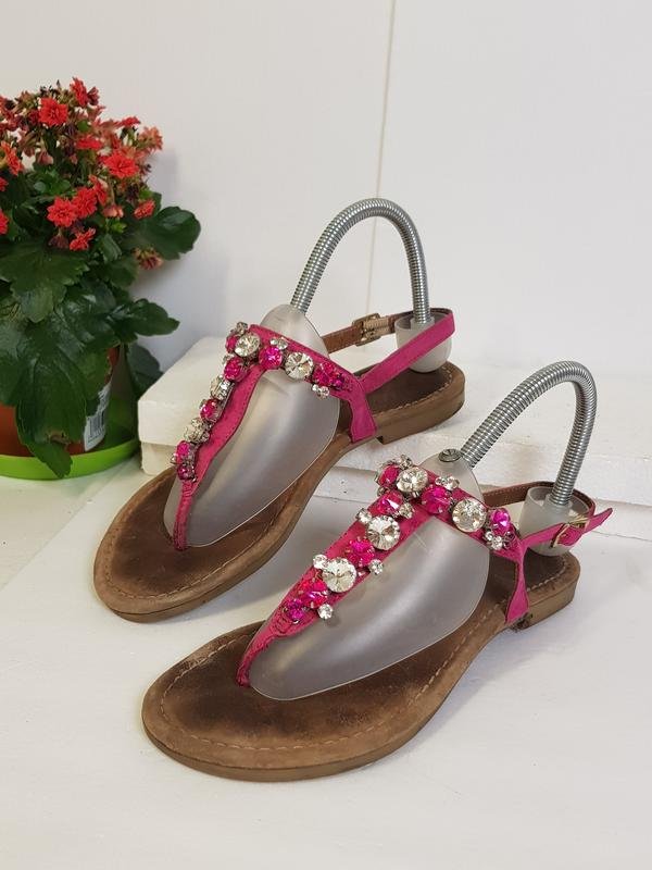 Women Marco Tozzi Sandals Pink Leather 38.5