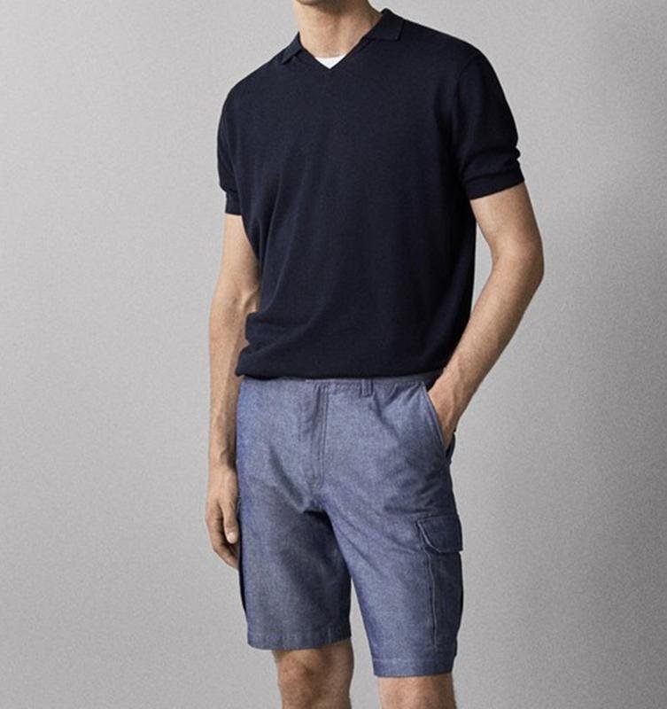 Herren Massimo Dutti Cargo-Shorts Marineblau 31