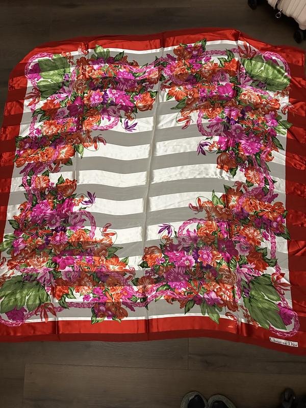 Femme Christian Dior Écharpe Rouge Soie