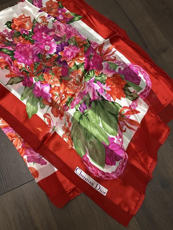 Damen Christian Dior Schal Rot Seide