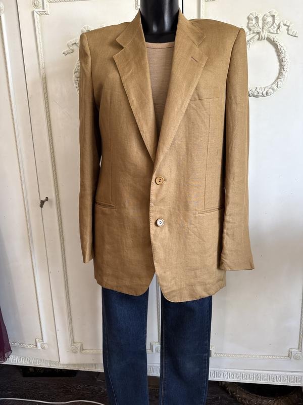 Men Corneliani Blazer Mustard Linen 38 / M / 46