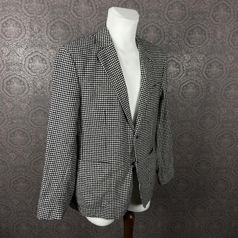 Men Hardy Amies Blazer Black Cotton 42 / XL / 50