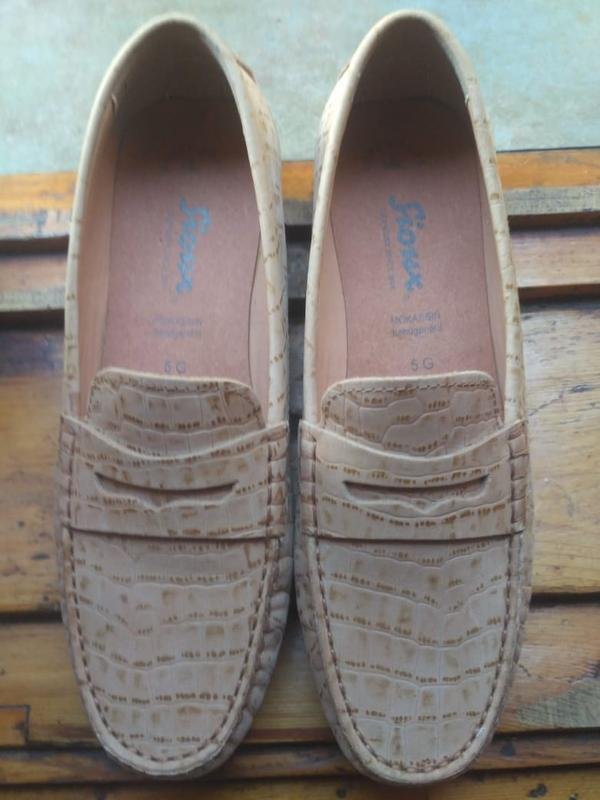 Damen Sioux Slipper Beige Leder 38