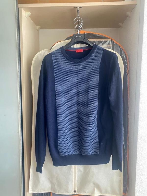 Herren Isaia Pullover Marineblau 42 / XL / 50