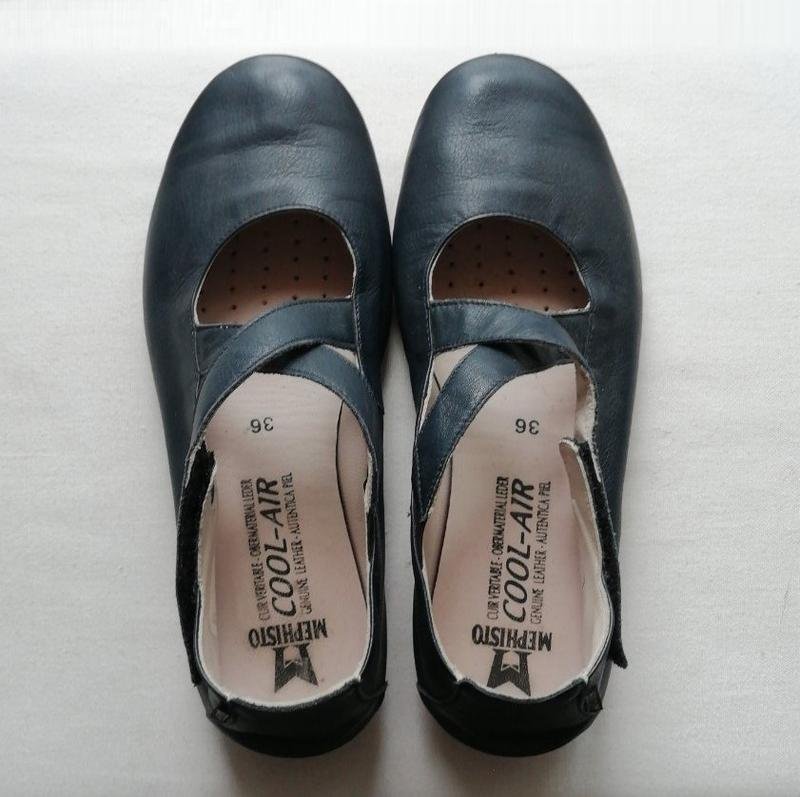 Женские Mephisto Туфли Тёмно-синие Кожа 36