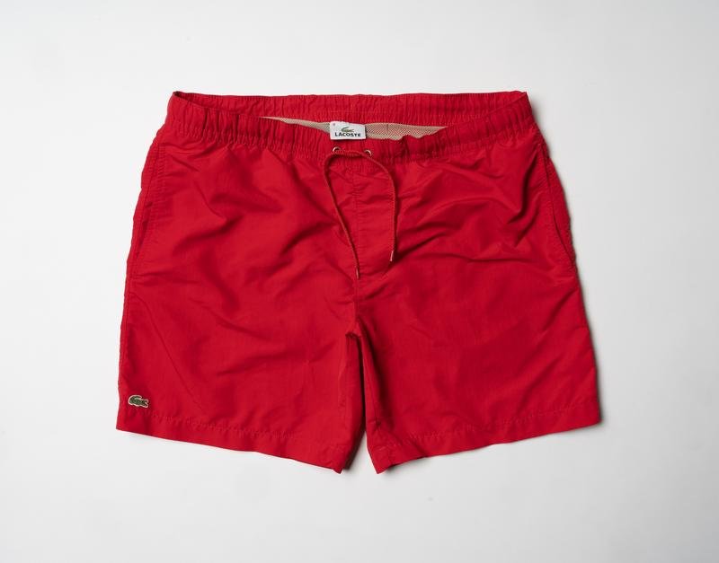 Herren Lacoste Shorts Rot Nylon 32 / M / 46