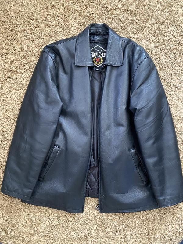 Мужской American Vintage Куртка Чёрный Кожа XXL