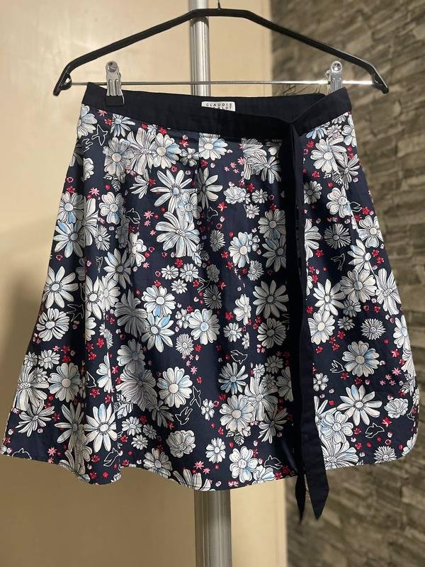 Femme Claudie Pierlot Jupe Bleu Marine Coton 36 /