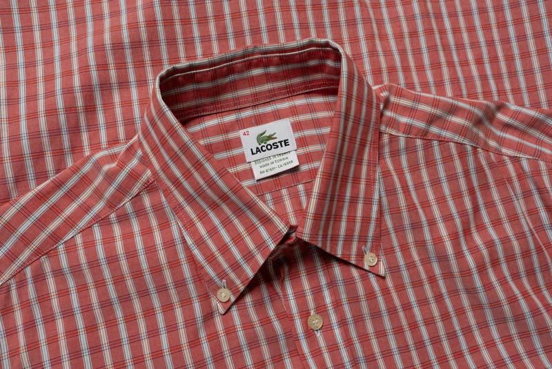 Herren Lacoste Hemd Rot Baumwolle 42 / XL / 50
