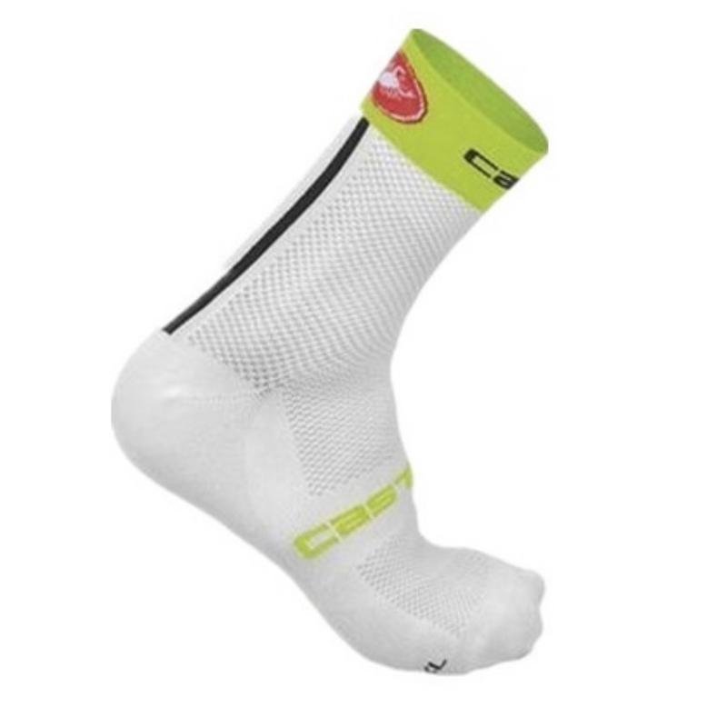 Men Castelli Socks White Green 38