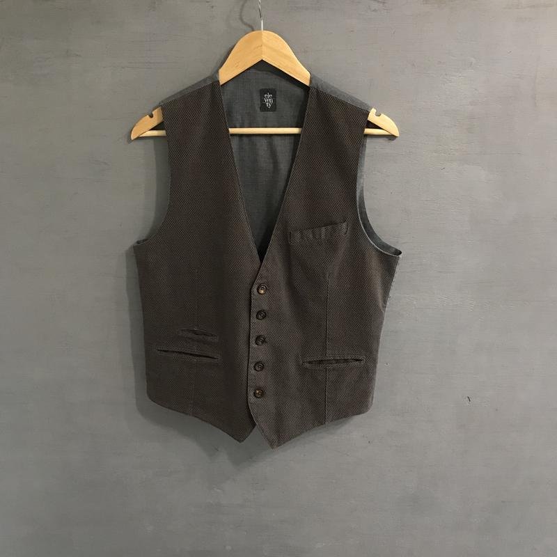 Мужской Eleventy Milano Жилетка Серый Шерсть 38 /