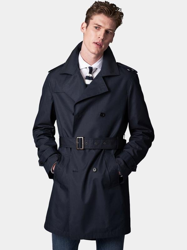 Мужской Gutteridge 1878 Тренч Плащ Тёмно-синий 40