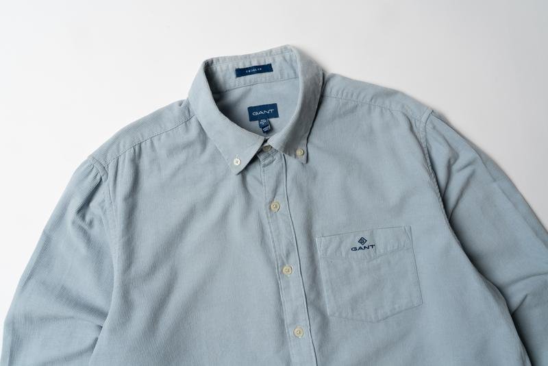 Мужской Gant Рубашка Голубая Хлопок 40 /L / 48