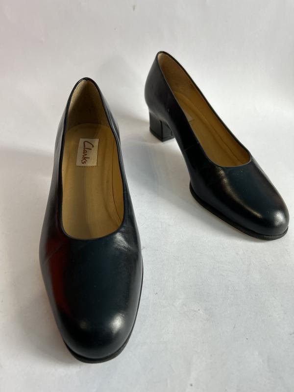 Damen Clarks Absatzschuhe Schwarz Leder 38