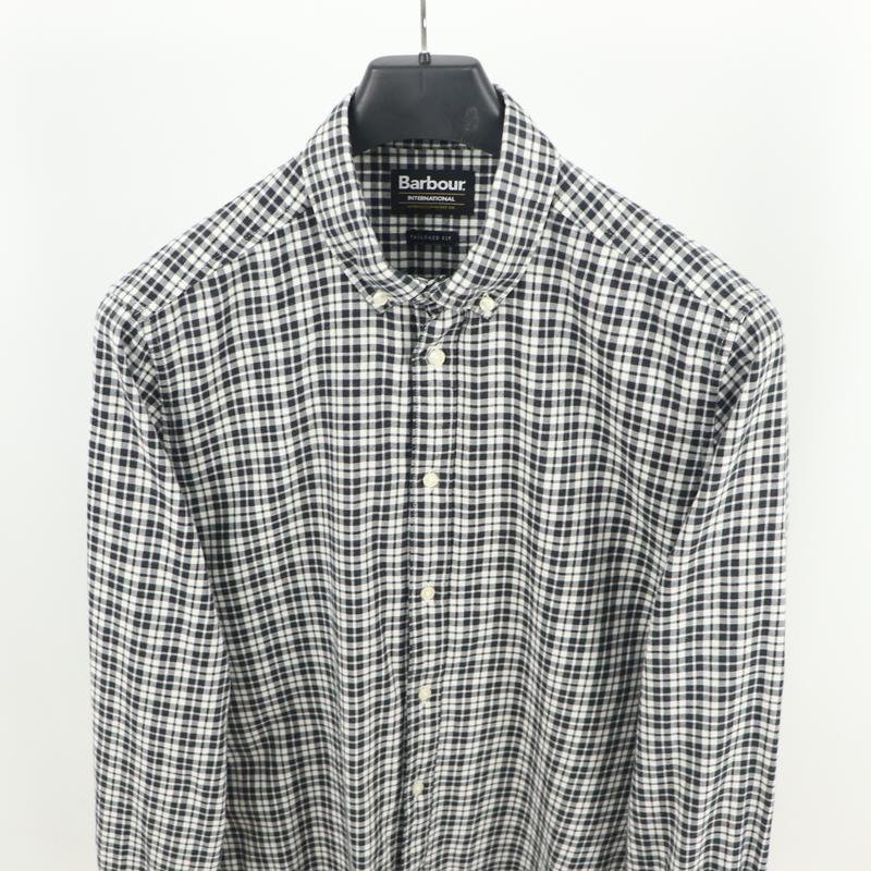 Herren Barbour Hemd Grau Baumwolle 38 / M / 46
