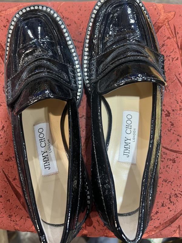 Женские Jimmy Choo Лоферы Чёрный Кожа 35.5