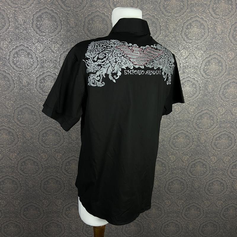 Men Emporio Armani Shirt Black Cotton 40 /L / 48