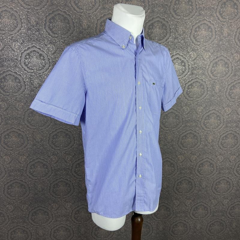 Homme Lacoste Chemise Bleue Coton 36 / S / 44