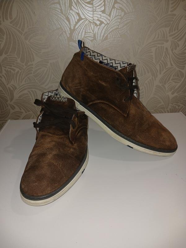 Men Floris Van Bommel Boots Brown Suede 43