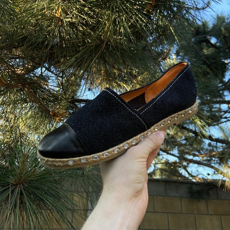 Женские Guglielmo Rott Эспадрильи Чёрный Кожа 40