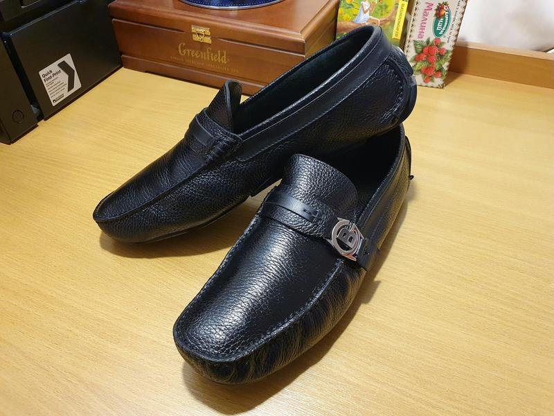 Herren Baldinini Slipper Schwarz Leder 46