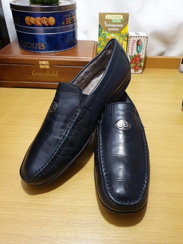 Herren Baldinini Slipper Schwarz Leder 45