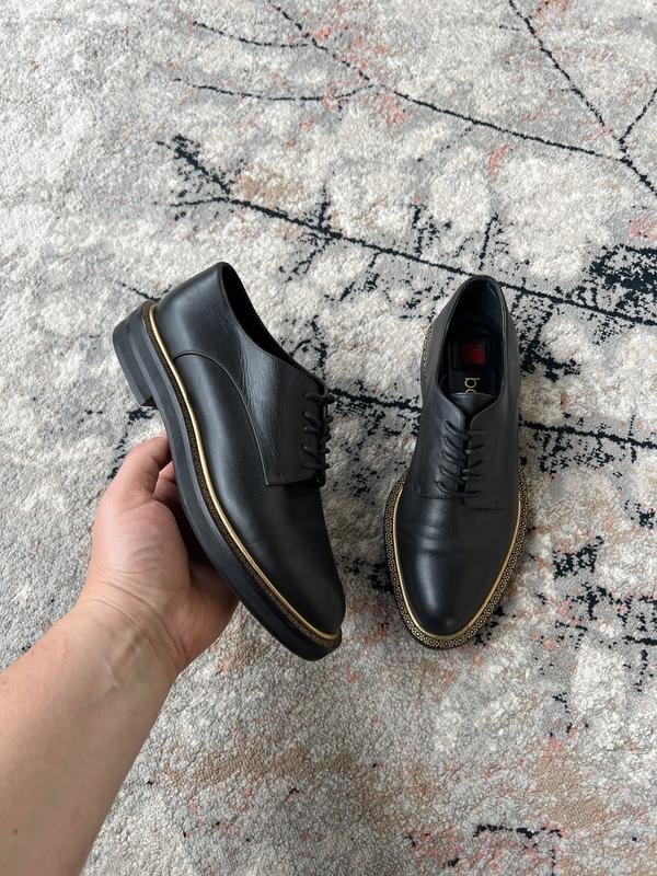 Damen Ballin Absätze Schwarz Leder 36