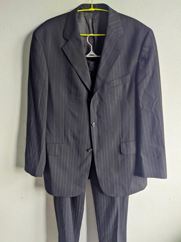 Мужской Balmain Костюм Чёрный Шерсть 50