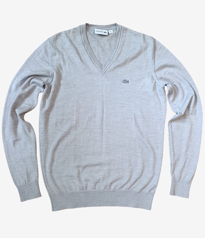 Herren Lacoste Pullover Grau Wolle 38 / M / 46