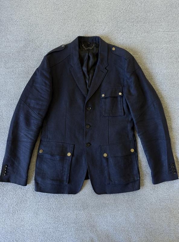 Men Belstaff Blazer Navy Linen 38 / M / 46