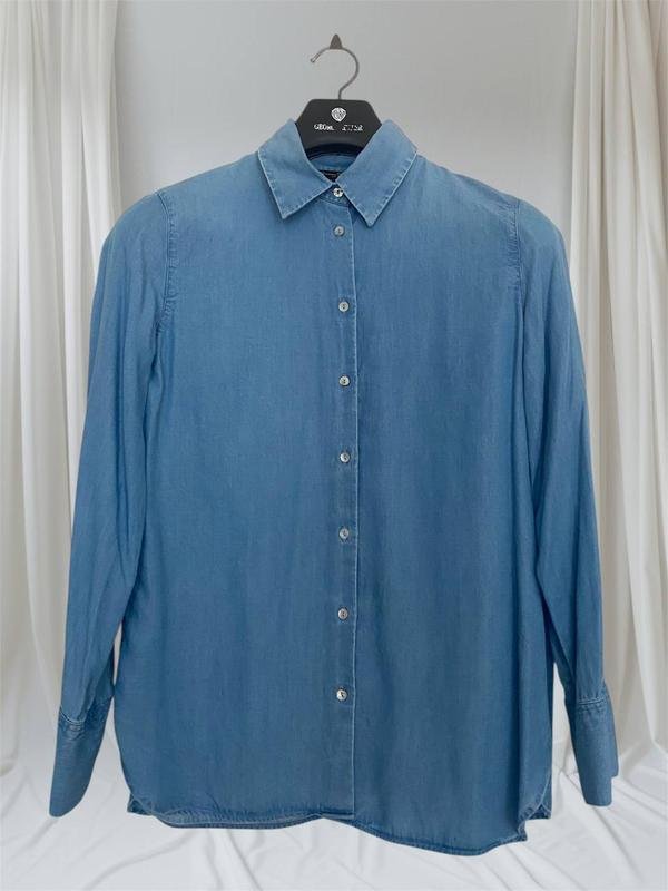 Женская Massimo Dutti Сорочка Голубая Хлопок 36