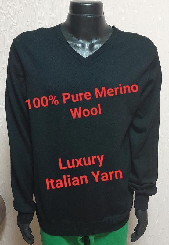 Herren Jasper Conran Pullover Schwarz Wolle 40 /L