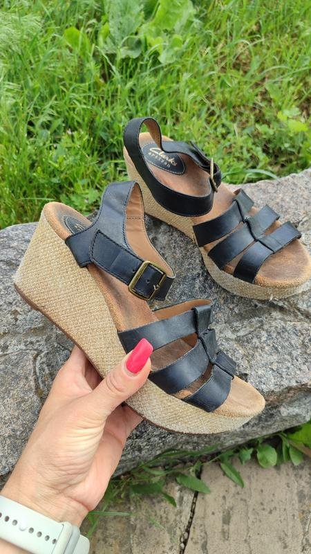 Donna Clarks Tacchi Nero Pelle 37.5