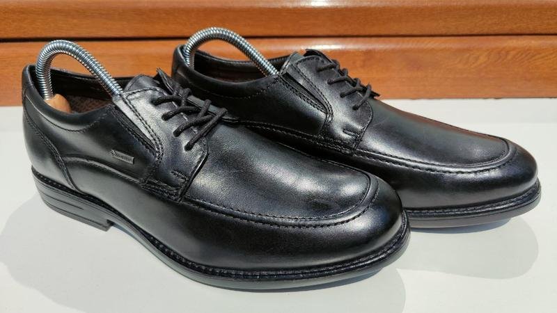 Men Clarks Heels Black Leather 41