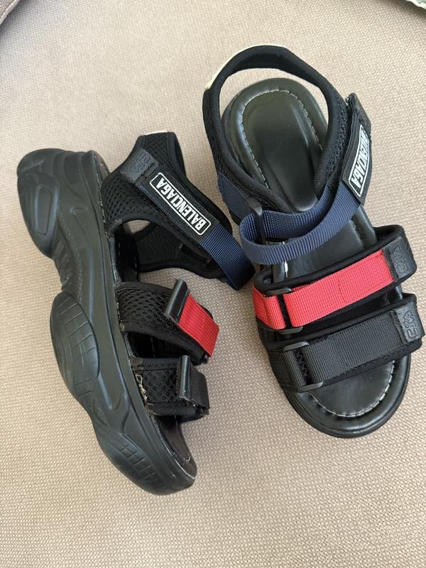 Женские Balenciaga Босоножки Чёрный Текстиль 37
