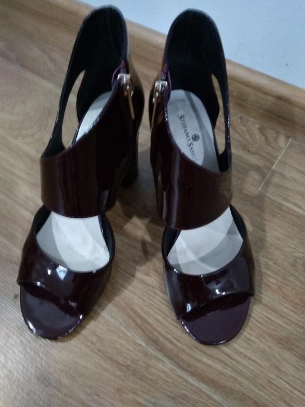 Women Heels Burgundy Leather 36.5