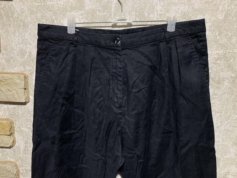 Женские Dries Van Noten Брюки Чёрные Лен 40 / L /