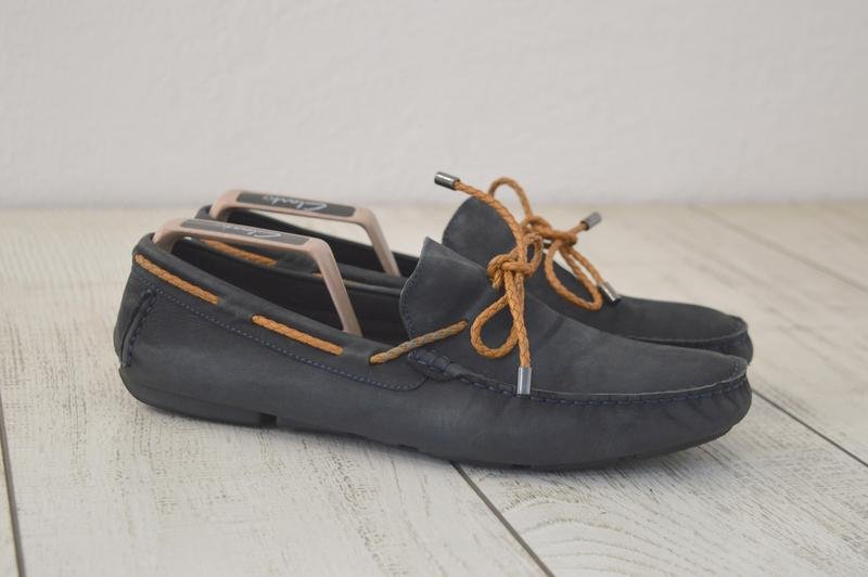 Мужские Dune Мокасины Тёмно-синие Кожа 44