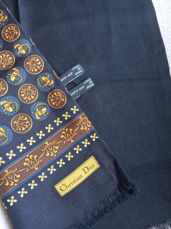 Uomo Christian Dior Sciarpa Blu Navy Lana