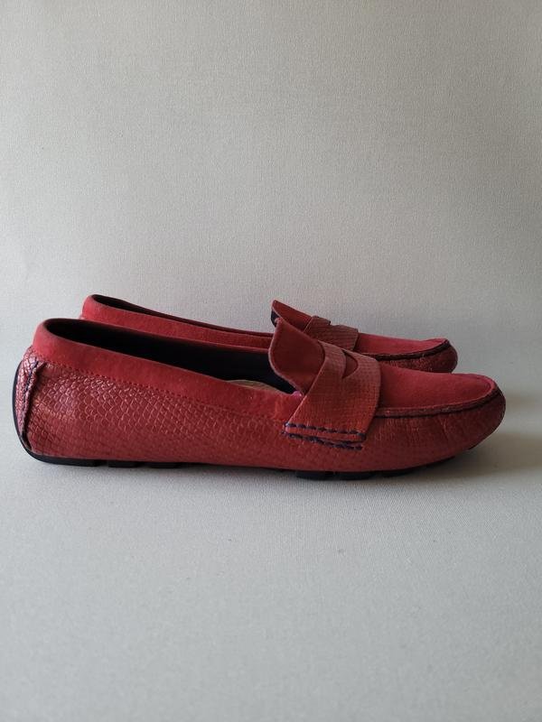 Women Cole Haan Loafers Red Suede 37.5