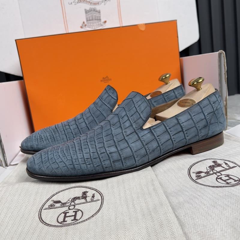 Herren Hermes Absätze Blau Leder 44