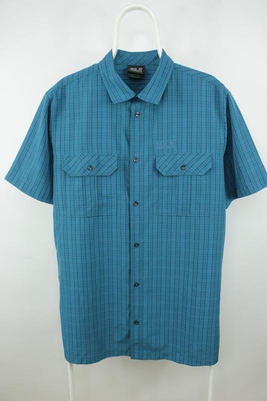 Uomo Jack Wolfskin Camicia Blu Navy 40 /L / 48