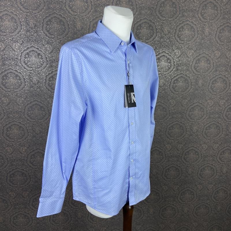 Men Jeff Banks Shirt Blue Cotton 38 / M / 46