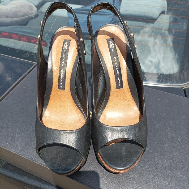 Femme Luciano Carvari Talons Noir Cuir 38