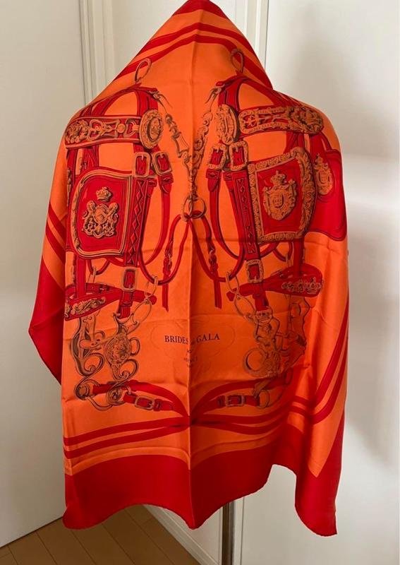 Шарф Hermes Красный Шелк