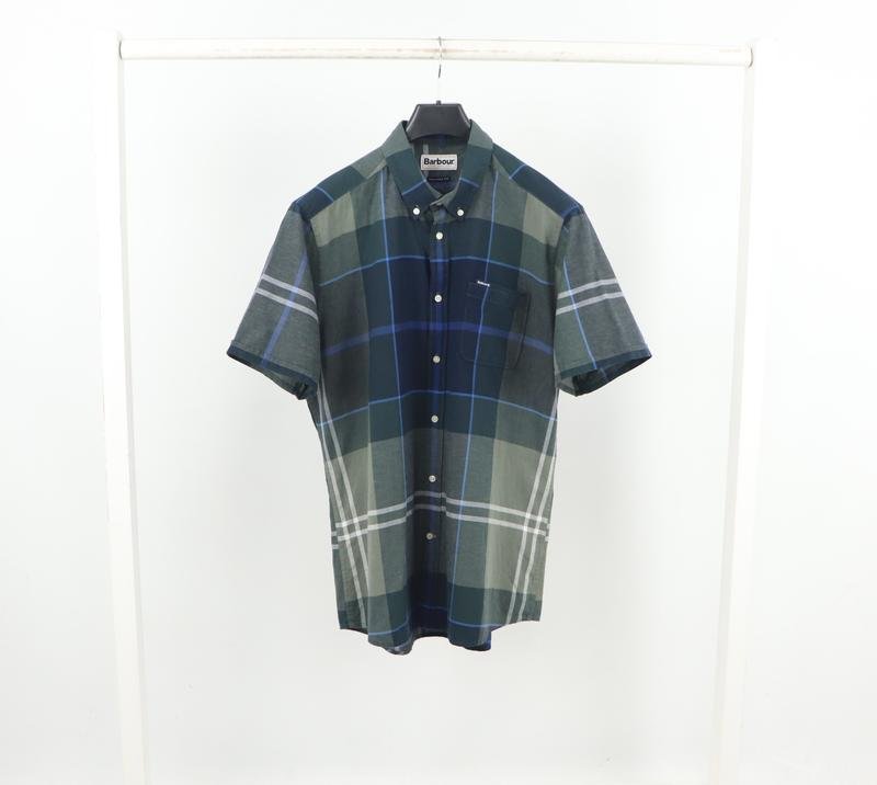 Herren Barbour T-Shirt Grün Leinen 40 /L / 48
