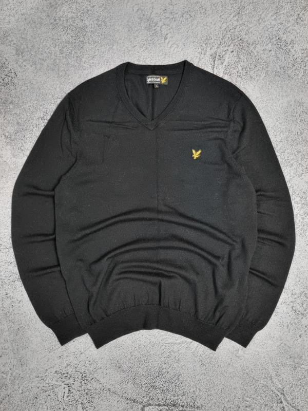 Мужской Lyle & Scott Джемпер Чёрный Шерсть 40 /L /