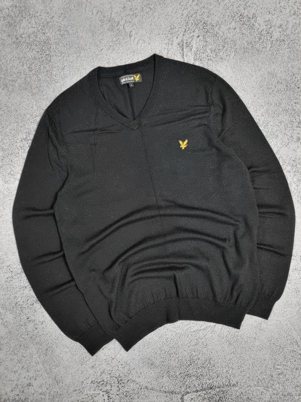Мужской Lyle & Scott Джемпер Чёрный Шерсть 40 /L /