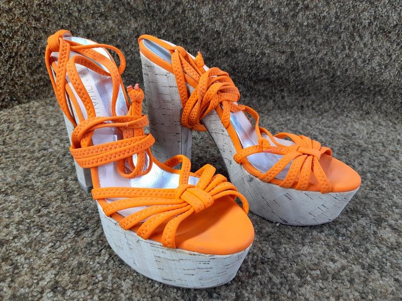 Damen Ballin Absätze Koralle Textil 39