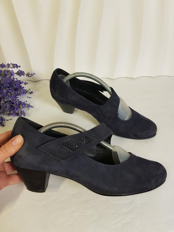 Women Gabor Heels Navy Leather 39